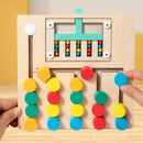 Brinquedo Educativo Montessori em Madeira – Jogo de Estratégia com Cores e Bolas Rolantes