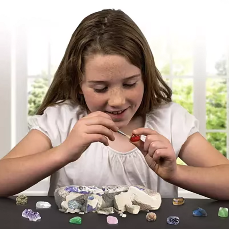 Brinquedo Educativo de Escavação – Descubra Pedras Preciosas e Cristais