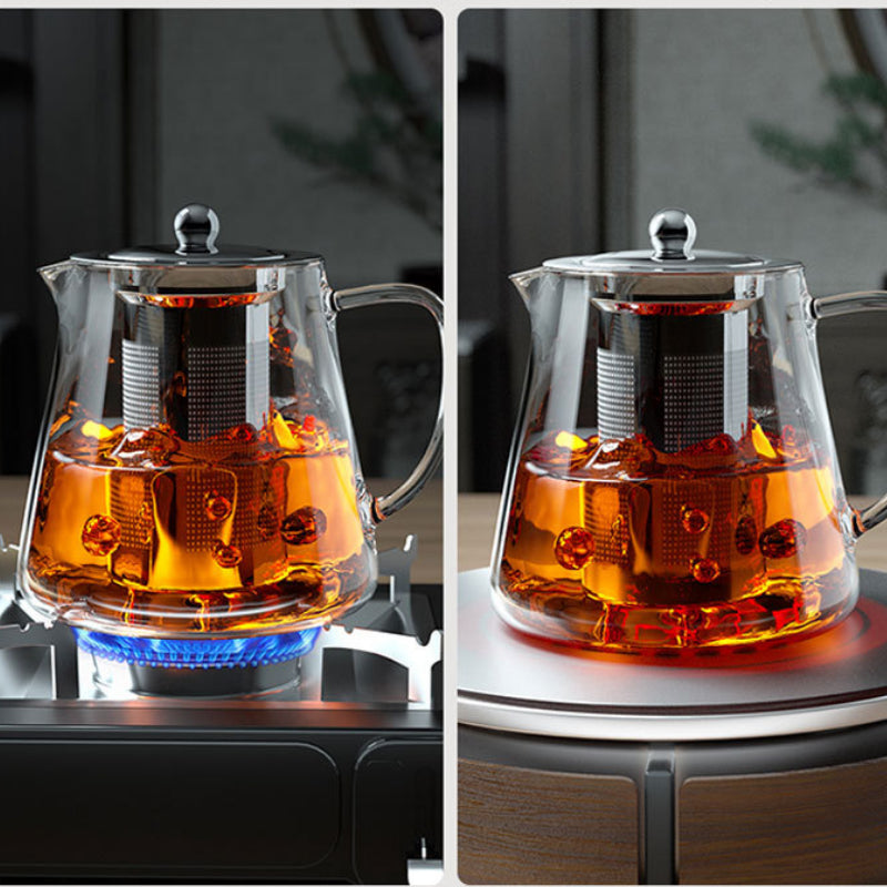 Bule de Vidro Resistente ao Calor com Infusor em Aço Inox – Chaleira para Chá
