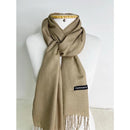 Cachecol Feminino com Franjas em Pashmina Liso