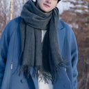 Cachecol Pashmina Unissex com Franjas em Poliéster 230g