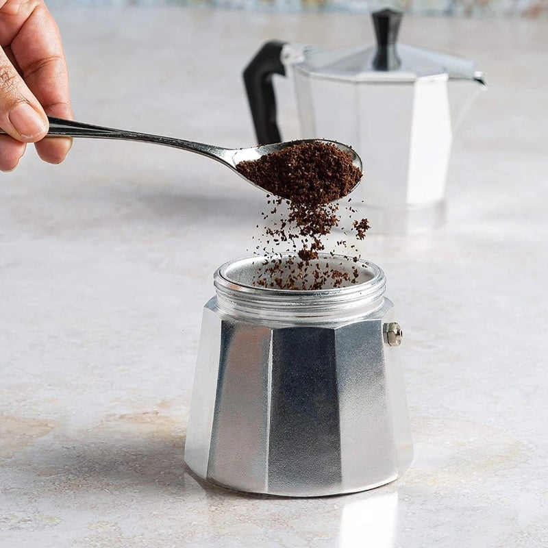 Cafeteira Italiana Moka Octogonal em Alumínio – Design Clássico