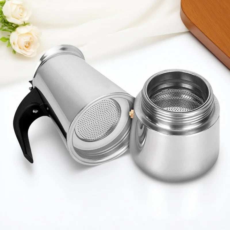 Cafeteira Moka Clássica em Aço Inoxidável