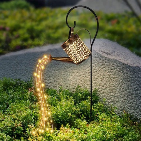 Decoração de Jardim Regador com Luz Led Solar