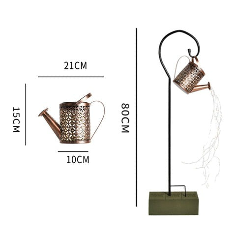 Decoração de Jardim Regador com Luz Led Solar