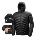 Jaqueta Puffer Masculina de Frio Intenso Impermeável com Capuz Removível