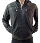 Jaqueta de Couro Masculina Forrada para Inverno