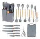 Kit 19 Peças Utensílios de Cozinha Completo com Tábua