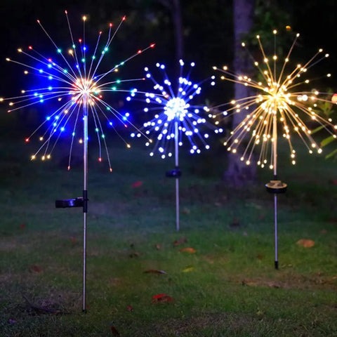 Luminária Led Solar Fogos de Artifício de Jardim