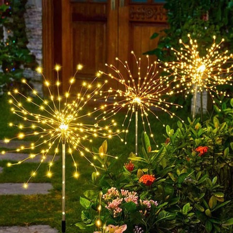 Luminária Led Solar Fogos de Artifício de Jardim