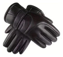 Luva de Couro Impermeável Térmica com Touch para Motoqueiro