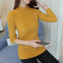 Suéter Feminino Slim Canelado de Gola Alta - CozyElegance