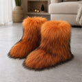 Bota Feminina Pele De Raposa Peluda Inverno 5
