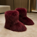Bota Feminina Pele De Raposa Peluda Inverno 7