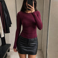 camiseta-feminina-manga-longa-basica-elastica-slim-decote-redondo-casual-para-outono-e-inverno-cor-04-vinho