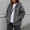 Casaco Feminino Oversize Cinza Escuro
