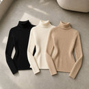 Kit 3 Blusas Tricot Feminina Gola Alta Canelada Basica 3