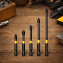 Kit 5 Bits Ponteiras Phillips PH2 Magnéticas de Impacto - Aço S2 Reforçado 50 a 150mm