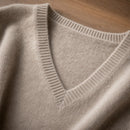 Pulover Feminino Caxemira Decote V Rendado Inverno 9