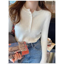 pulover-feminino-trico-com-botoes-decote-v-cardiga-modelagem-solta-cor-solida-para-outono-e-inverno-cor-01-branco