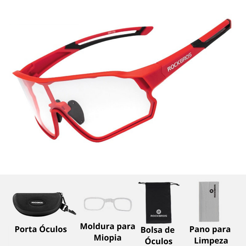Óculos Ciclismo Lentes Fotocromáticas UV400 Masculino/Feminino RockBros