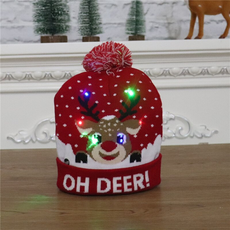 Chapéu de Natal com Luzes Led