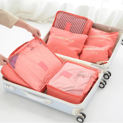 Kit Organizador de Malas Laundry Pouch - 6 Unidades