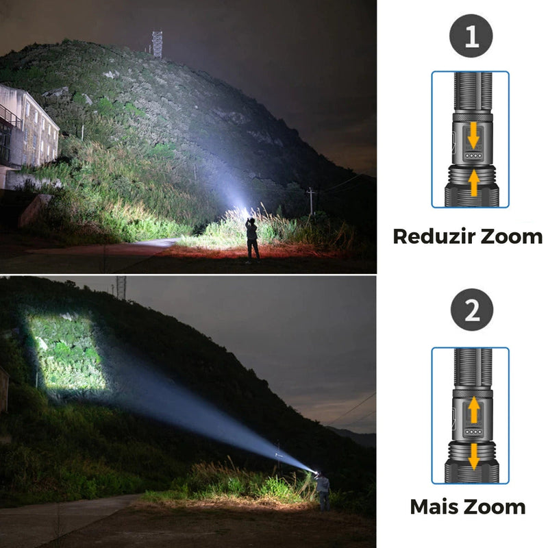 Lanterna Tática á Prova D' Água IPX6 - A Mais Poderosa do Mundo