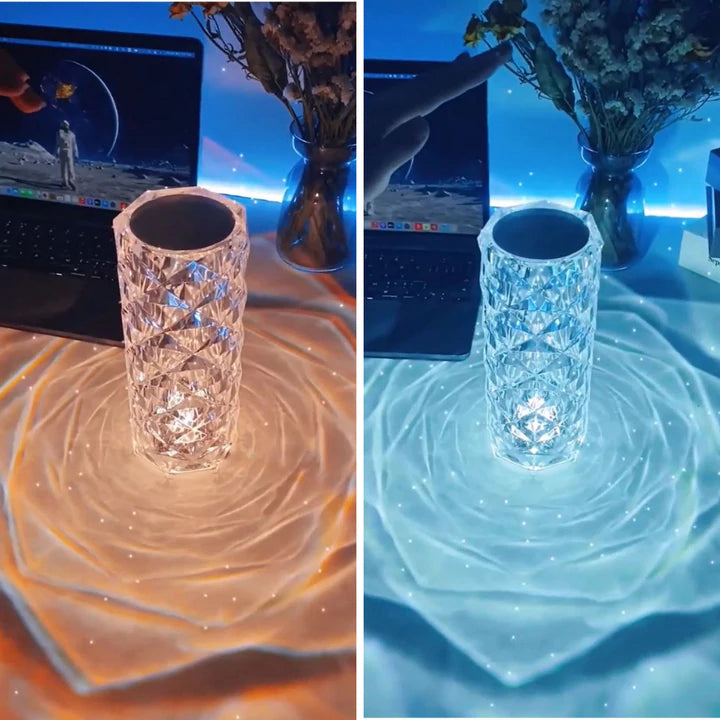 Luminária de Luxo Cristal Light 16 Cores - Sensível ao Toque + Controle Remoto