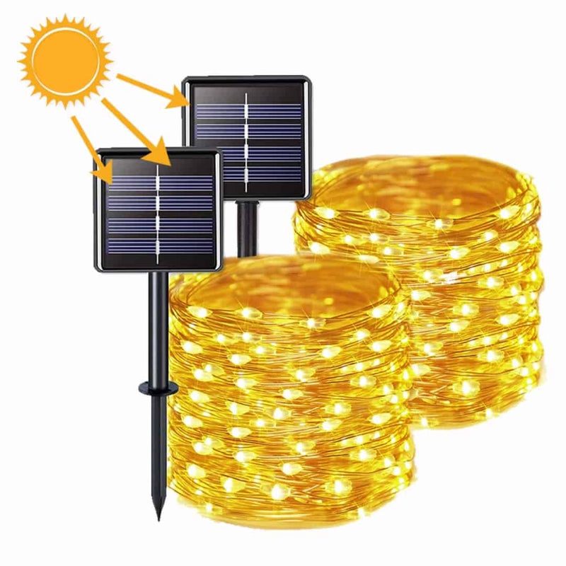 Pisca Pisca Natal Solar com 8 Modos de Iluminação - Instalação em 1 minuto