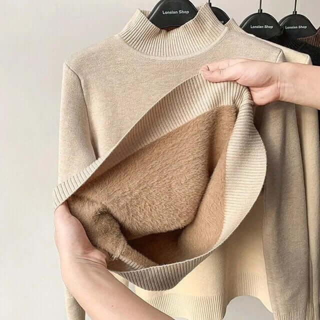 Suéter Térmico Feminino Forrado em Veludo Termo Comfort - Edição de Luxo